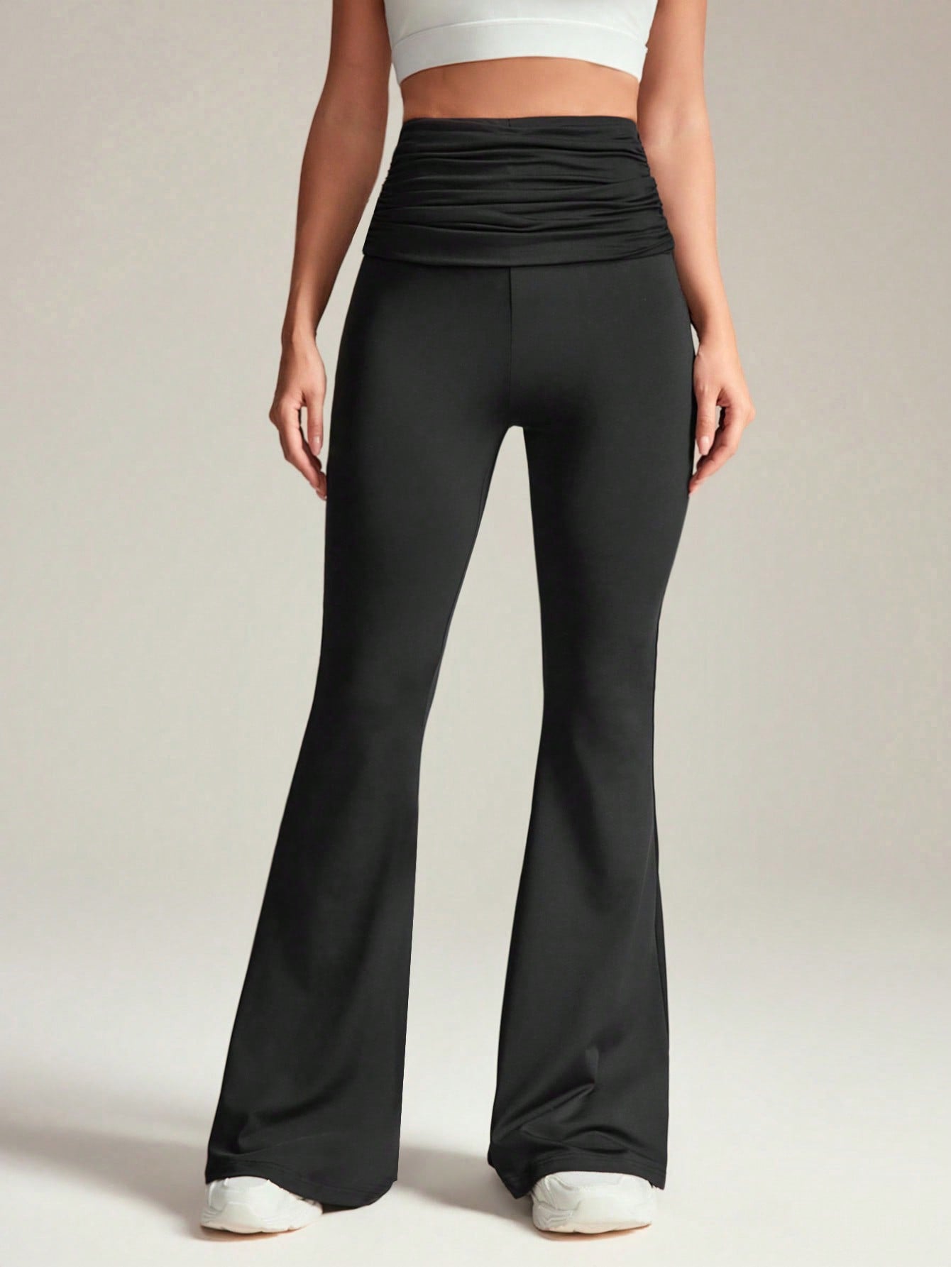 Pleated Yoga Flare Pants