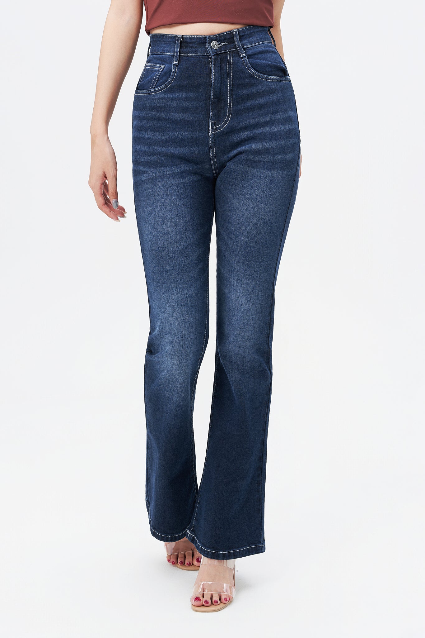 Deep Blue Flare Bootcut Jeans – Offduty India