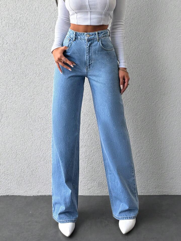 Wide Leg High Rise Jeans – Offduty India