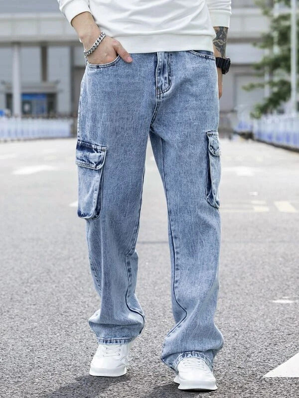 Baggy cargo jeans men Clearance