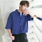 Men Half Sleeves Drop Shoulder Shirt