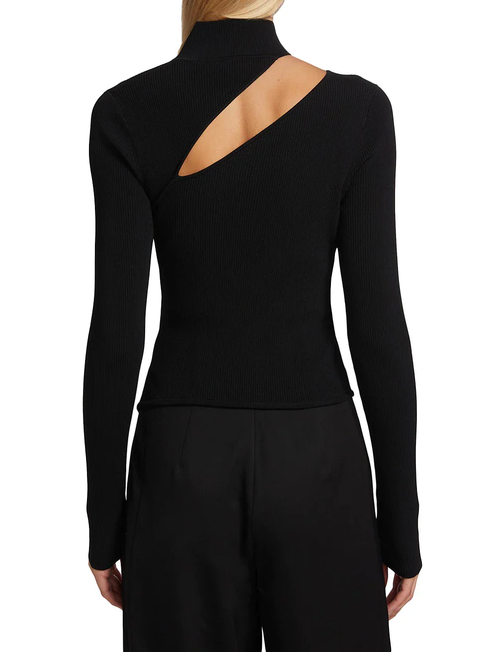 Elegant Asymmetrical Cut Detail Rib Top