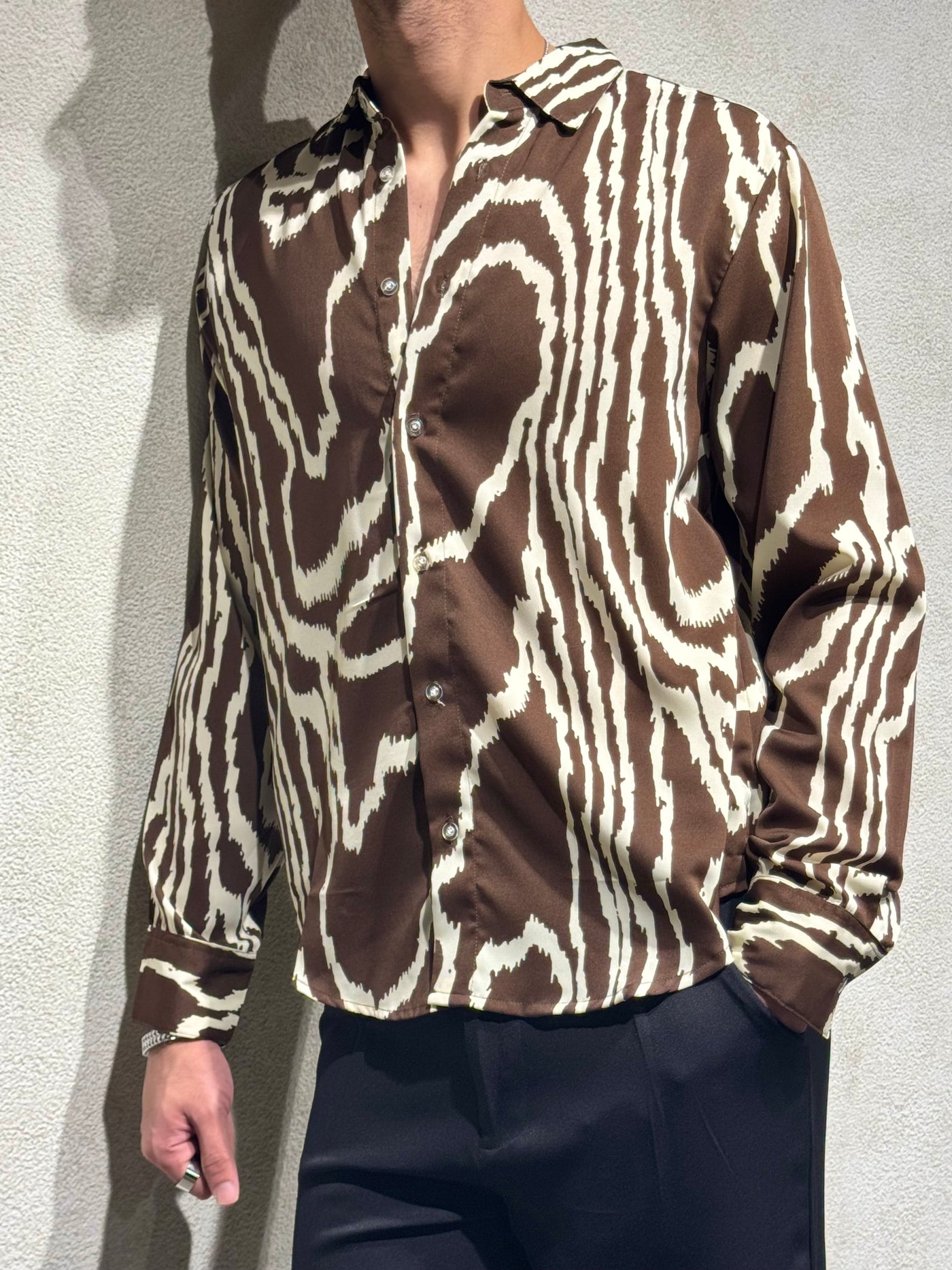 Brown Safari Print Full Sleeves Shirt