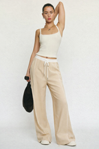 Drawstring Wide Leg Pants