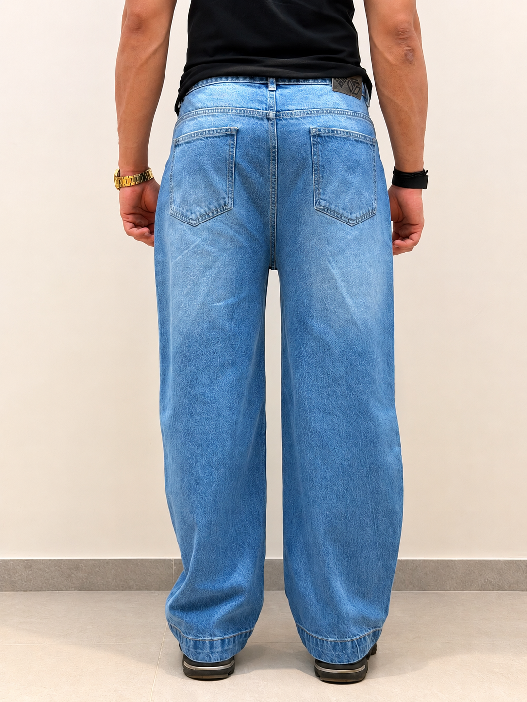 Glitch Blue Japan Baggy Jeans