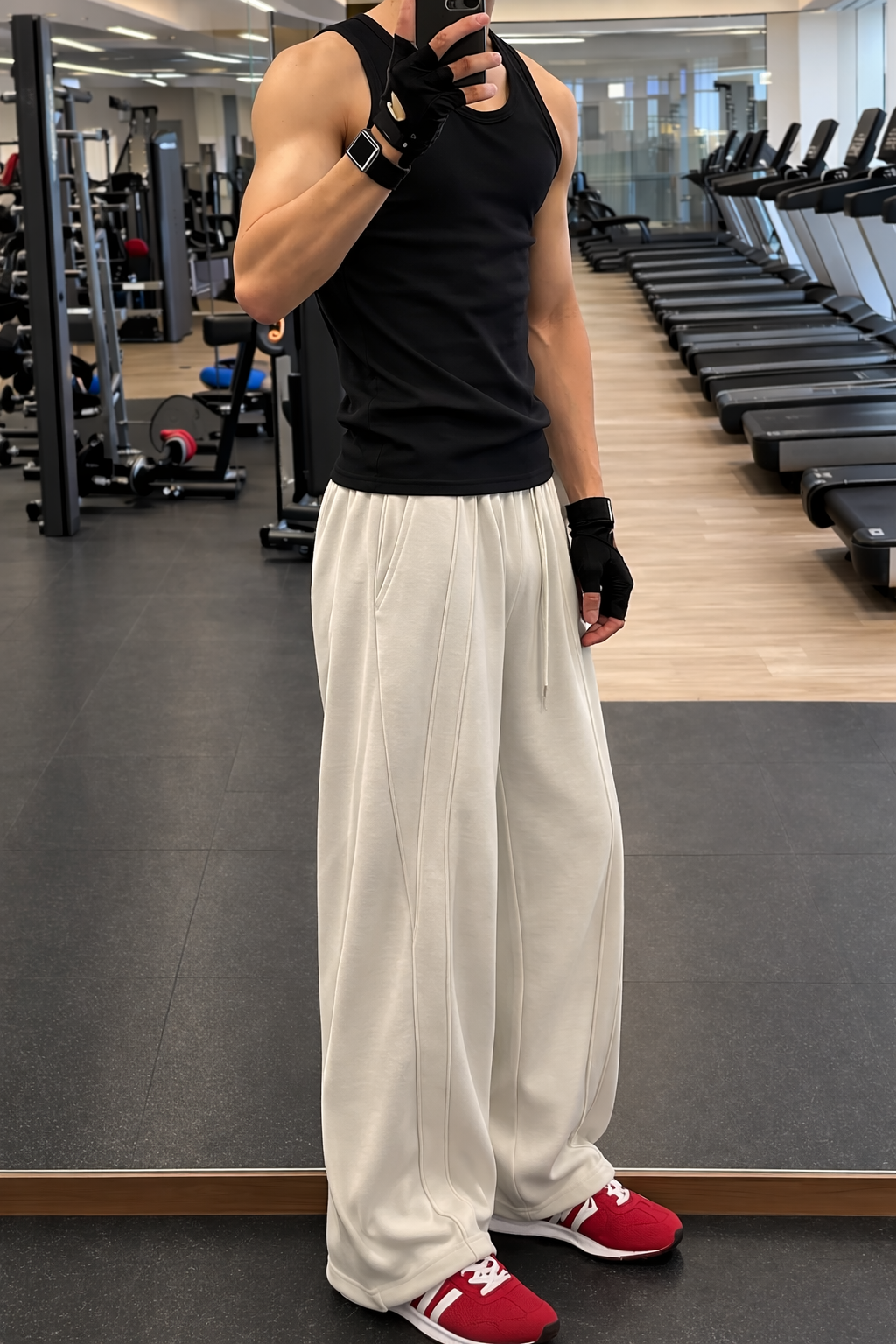 Structured Overlap Pleat Joggers