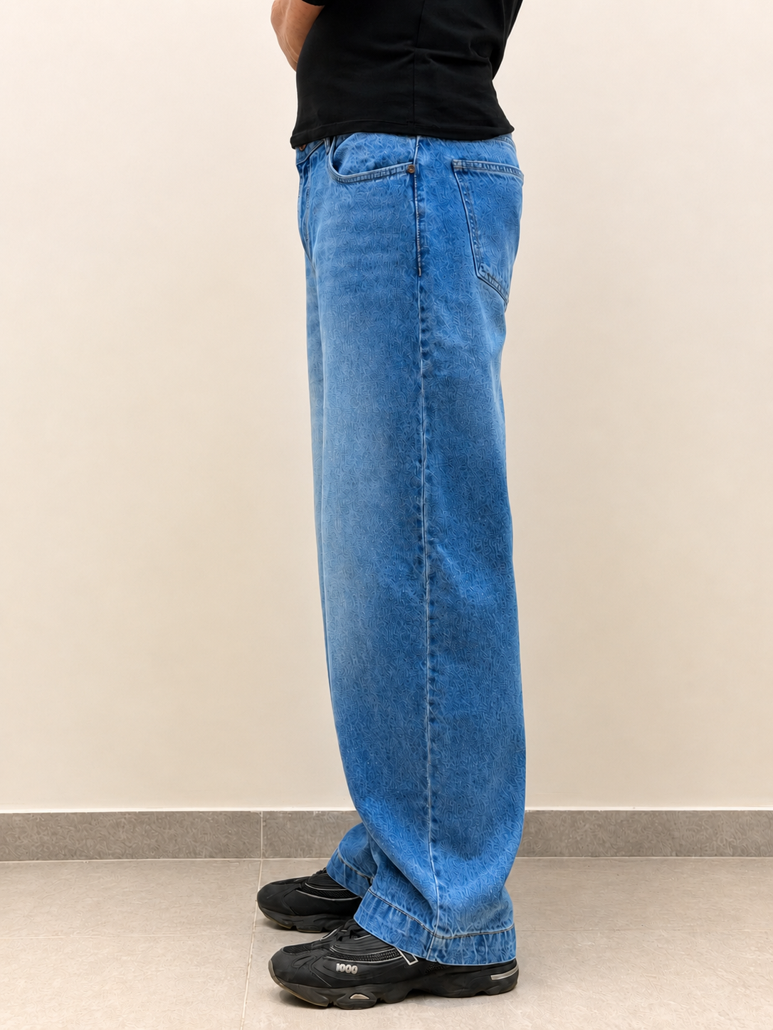 Glitch Blue Japan Baggy Jeans