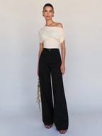 Black Wide Leg High Rise Jeans
