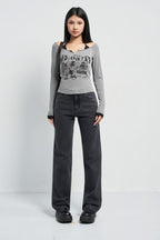 Charcoal Grey Straight Fit Jeans