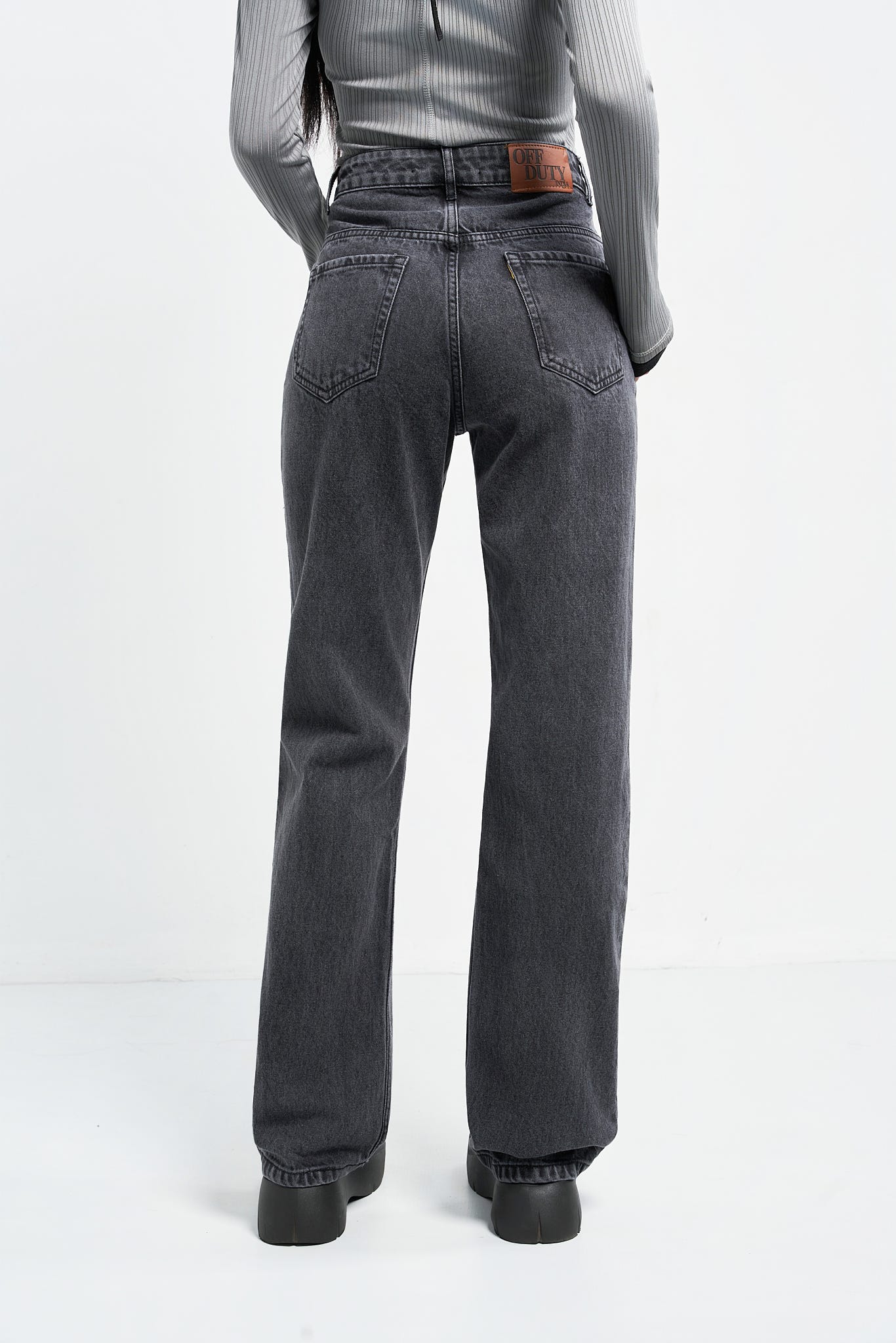 Charcoal Grey Straight Fit Jeans