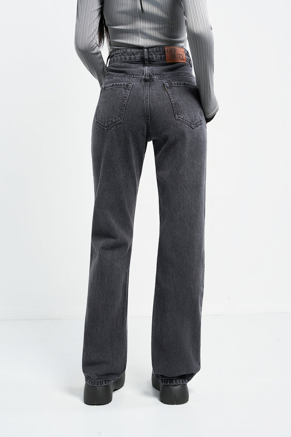 Charcoal Grey Straight Fit Jeans