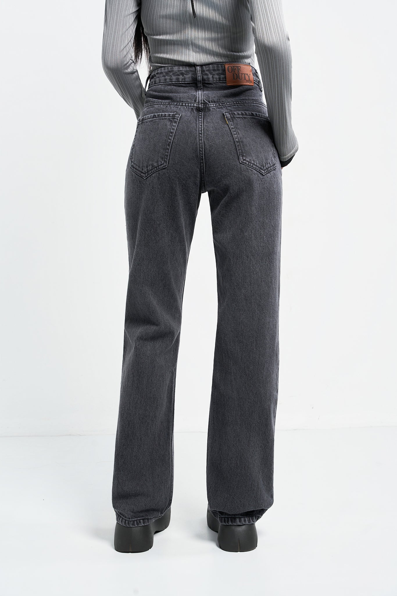 Charcoal Grey Straight Fit Jeans