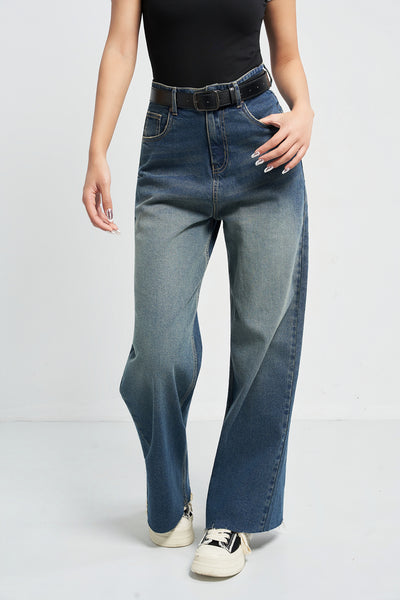 Stale Blue Baggy Wide Leg Jeans