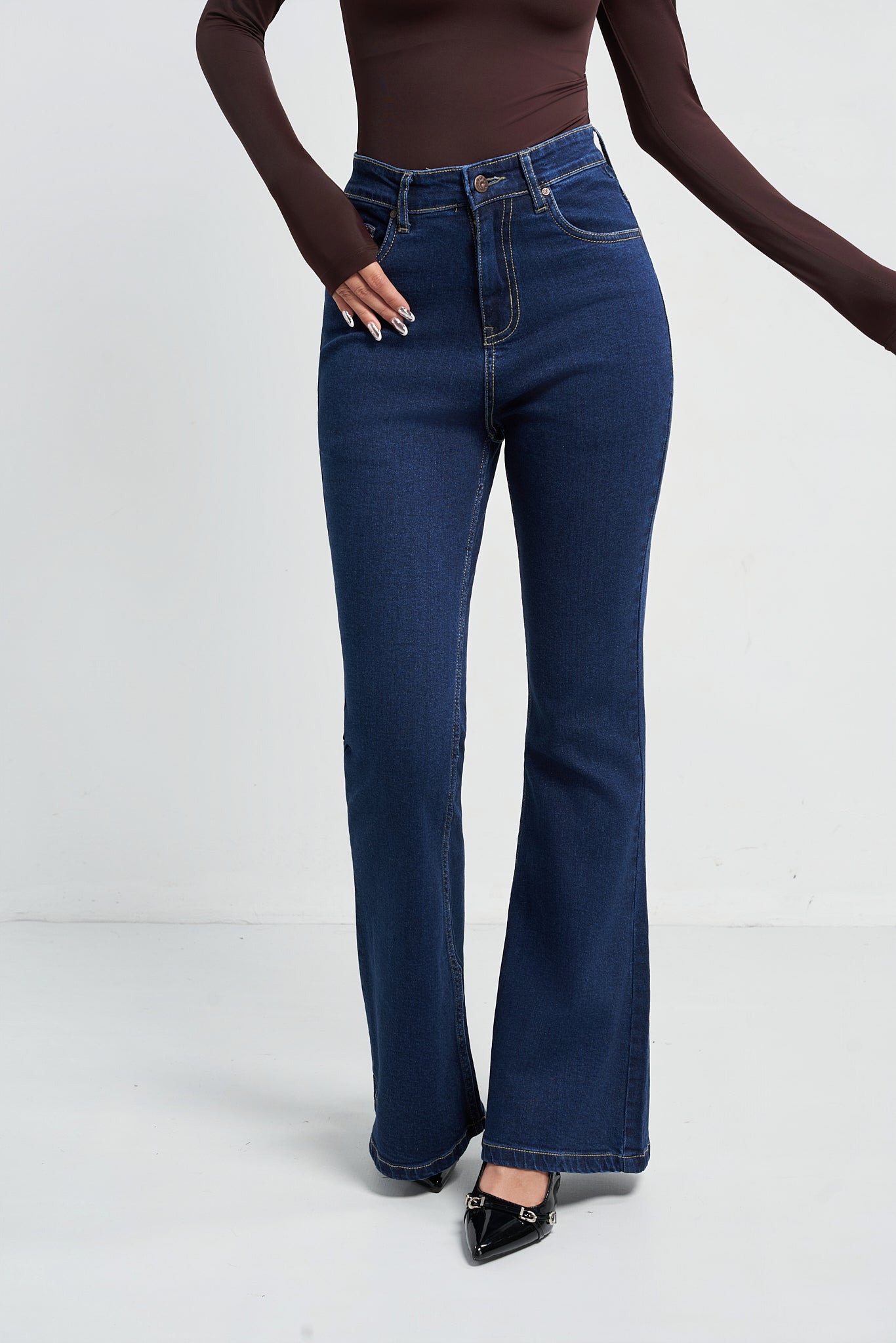 Indigo Navy Flare Fit Jeans