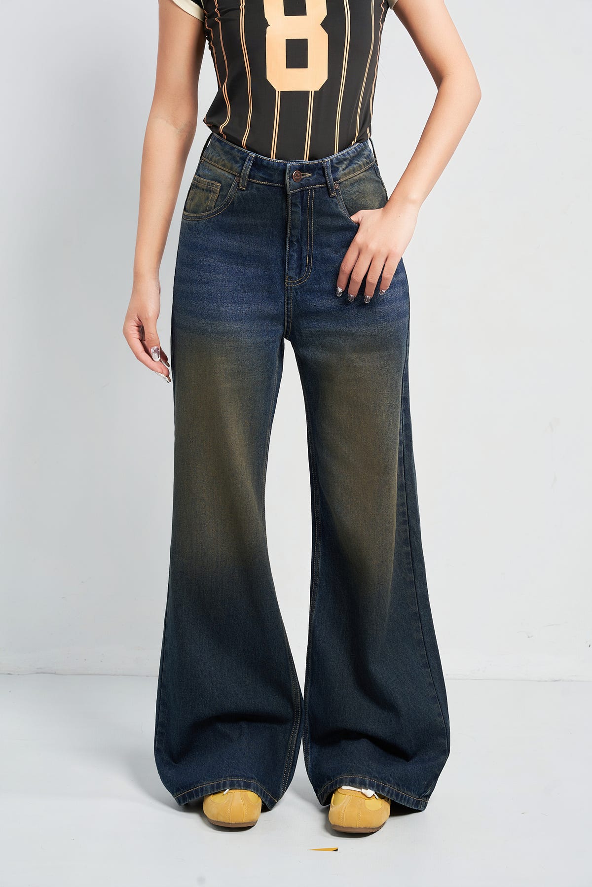 Desert Blue Dust Wide Leg Jeans
