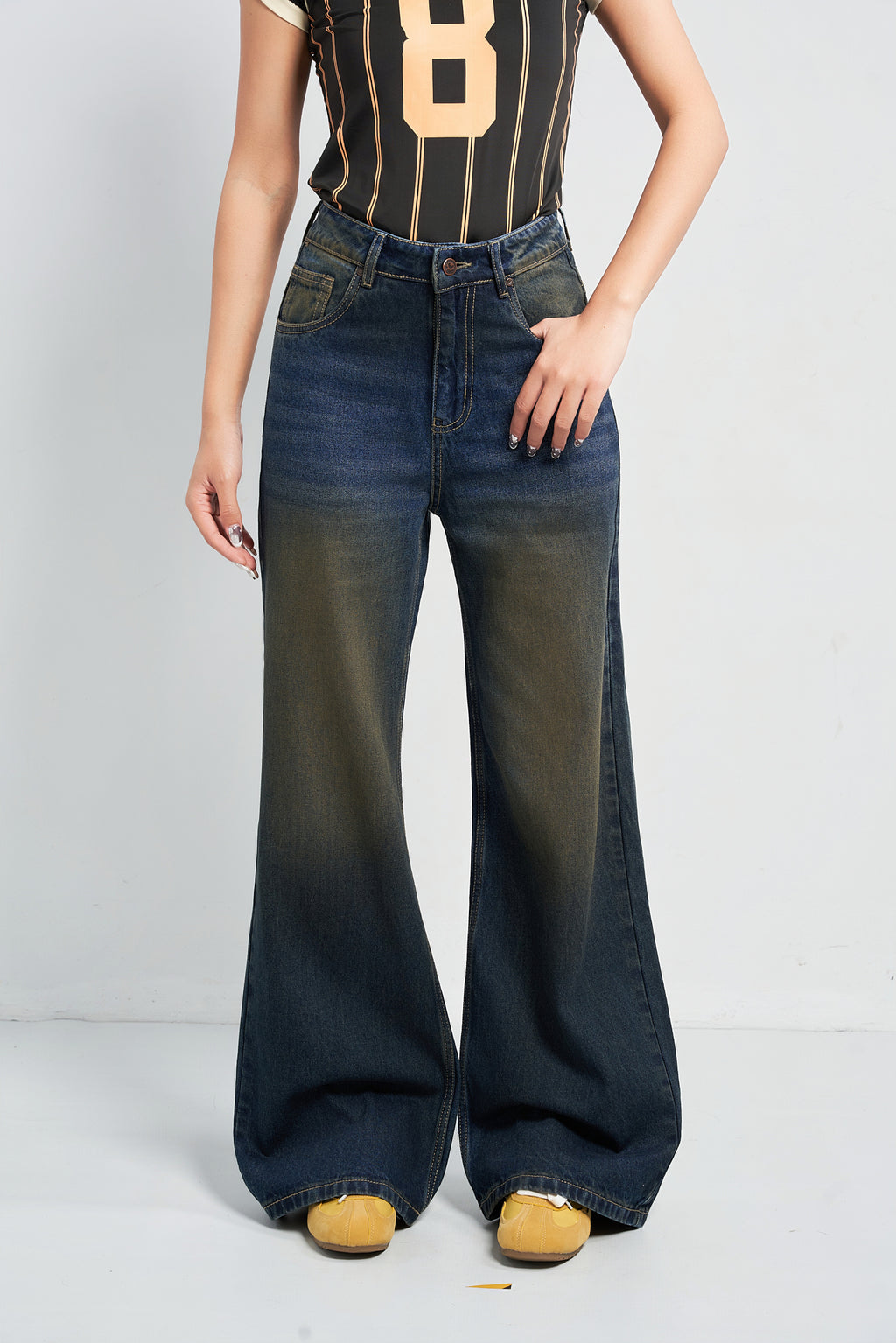 Desert Blue Dust Wide Leg Jeans