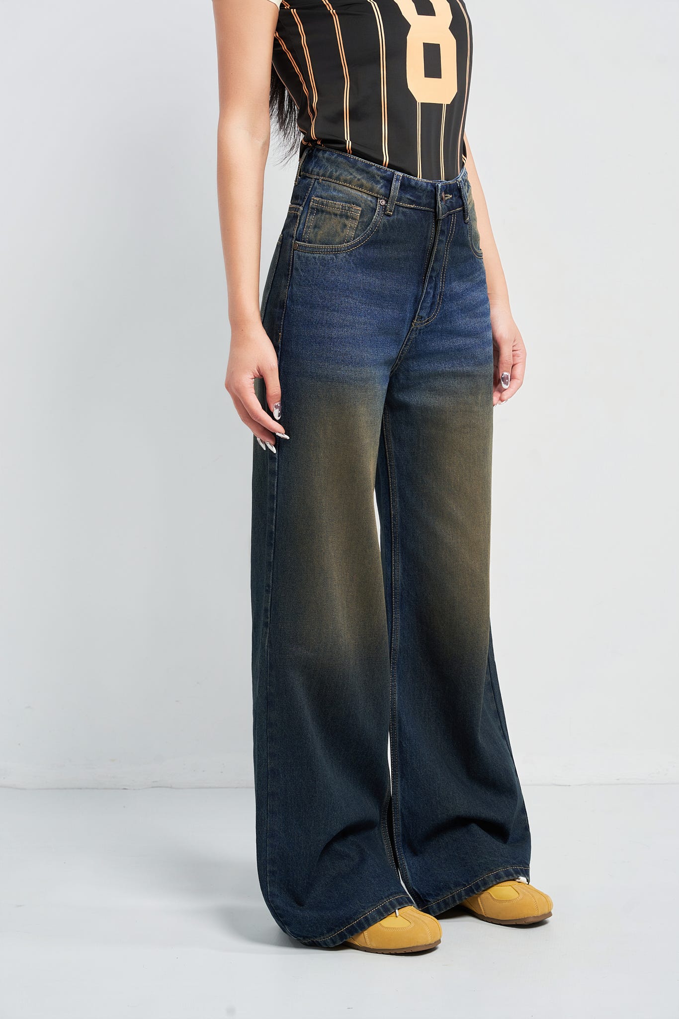Desert Blue Dust Wide Leg Jeans
