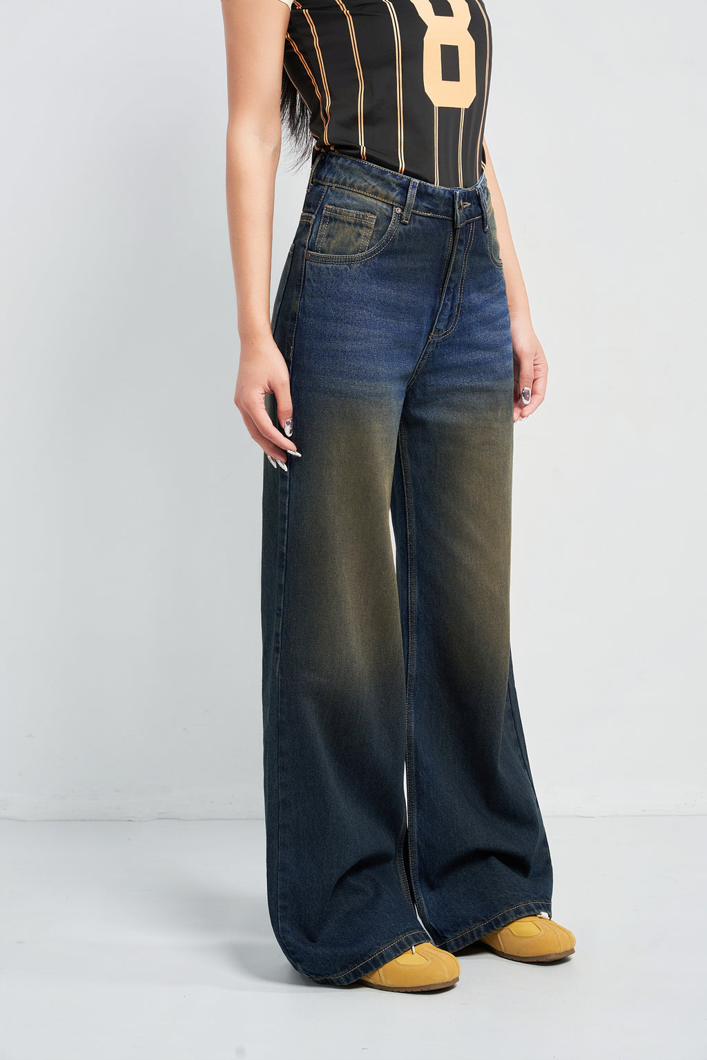 Desert Blue Dust Wide Leg Jeans