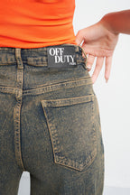Rustic Cocoa Pleated Extra Wide Leg Jeans