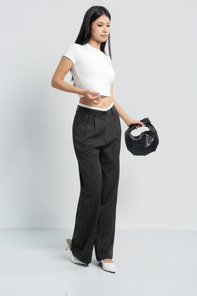 Striped Boxer Wide Leg Trousers
