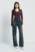 Radiant Stud Straight Leg Jeans