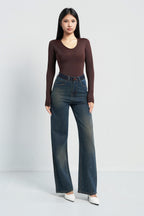 Radiant Stud Straight Leg Jeans
