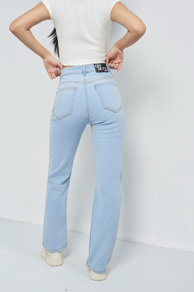 Wash Out Regular Blue Stretch Tailored Straight Leg Jeans