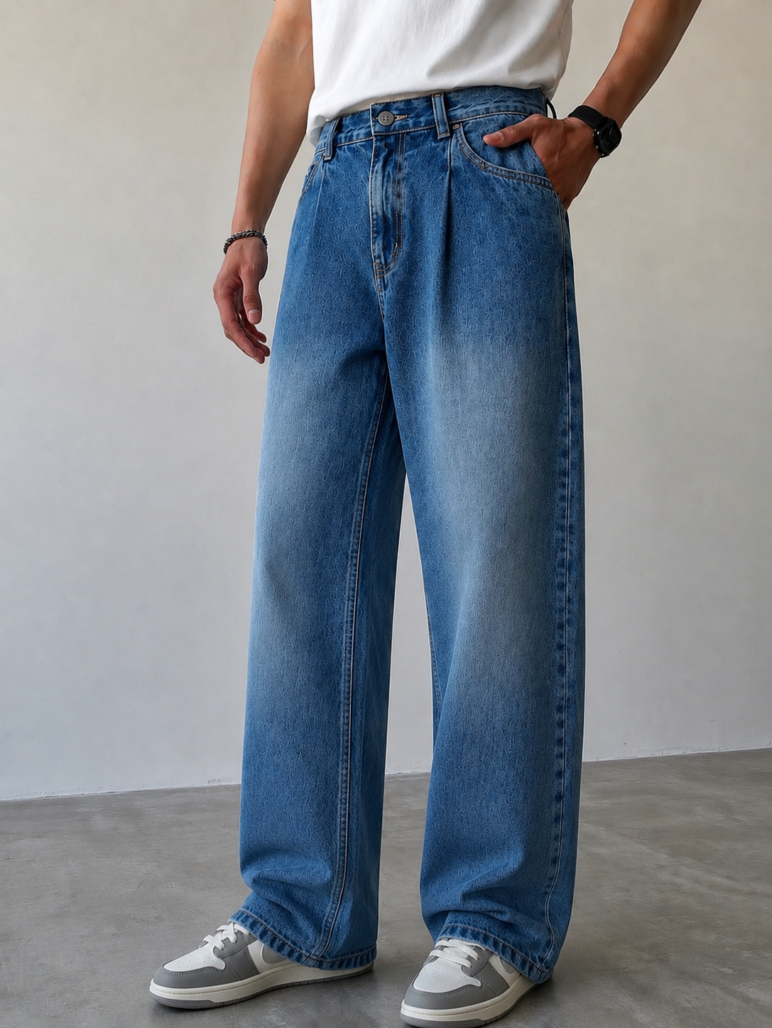 Pleat Game Baggy Jeans