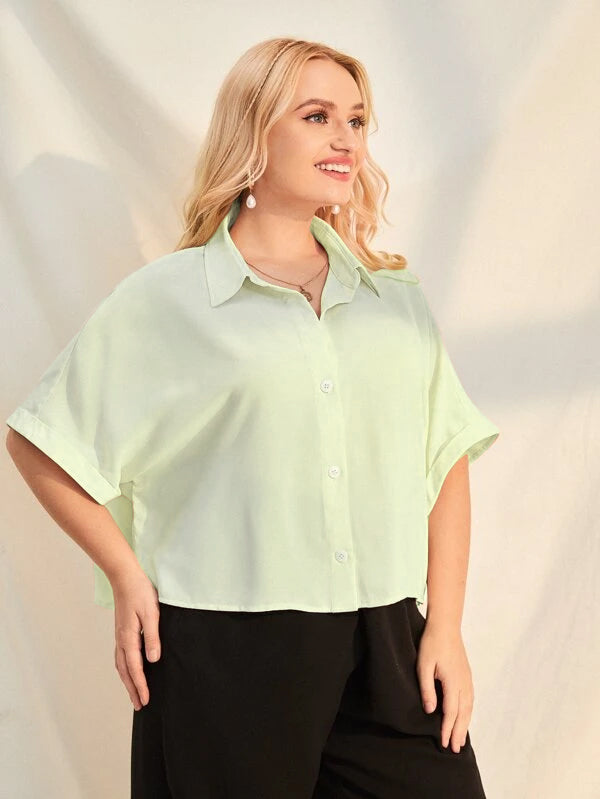 Extend Cap Plus Size Extended Cap Sleeves Short Shirt – Offduty India