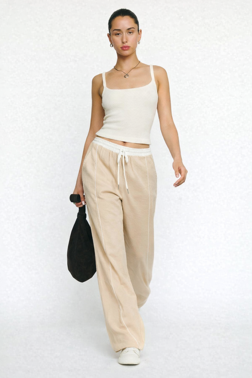 Drawstring Wide Leg Pants