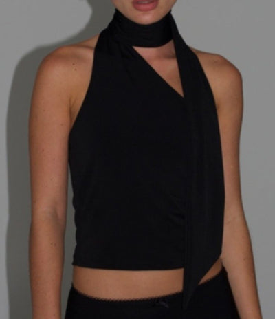 Silky Luxe One Shoulder Top With Scarf