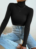 Polo High Neck Rib top
