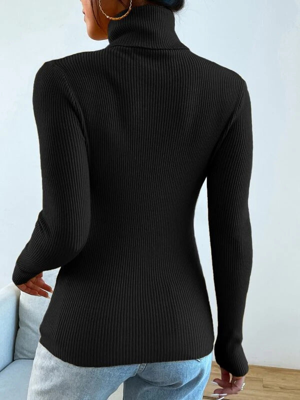 Polo High Neck Rib top