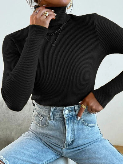 Polo High Neck Rib top