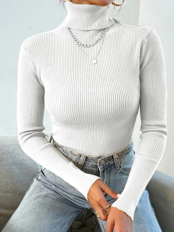 Polo High Neck Rib top