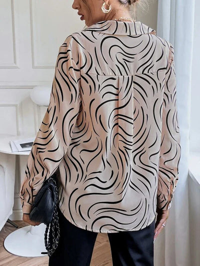 Elegant abstract print full sleeves shirt