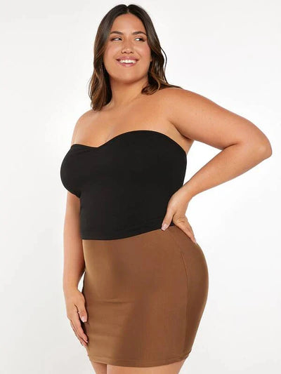 Tube Rib Plus Size Black Top