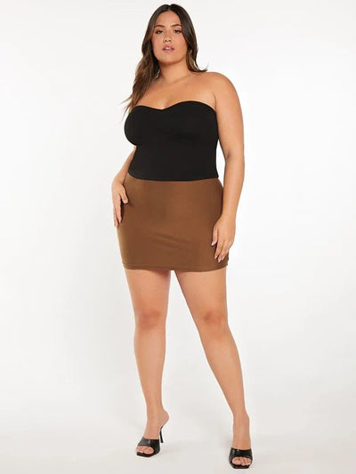 Tube Rib Plus Size Black Top