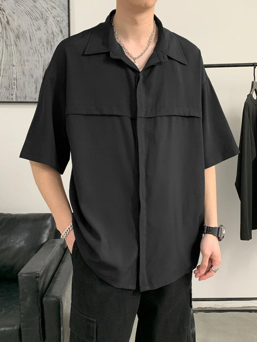 Men Half Sleeves Drop Shoulder Shirt