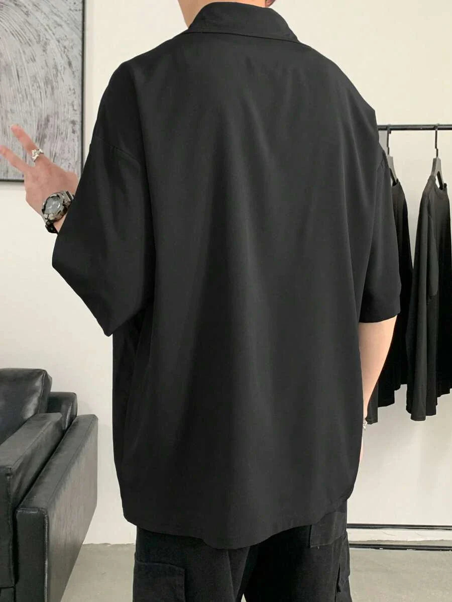 Men Half Sleeves Drop Shoulder Shirt