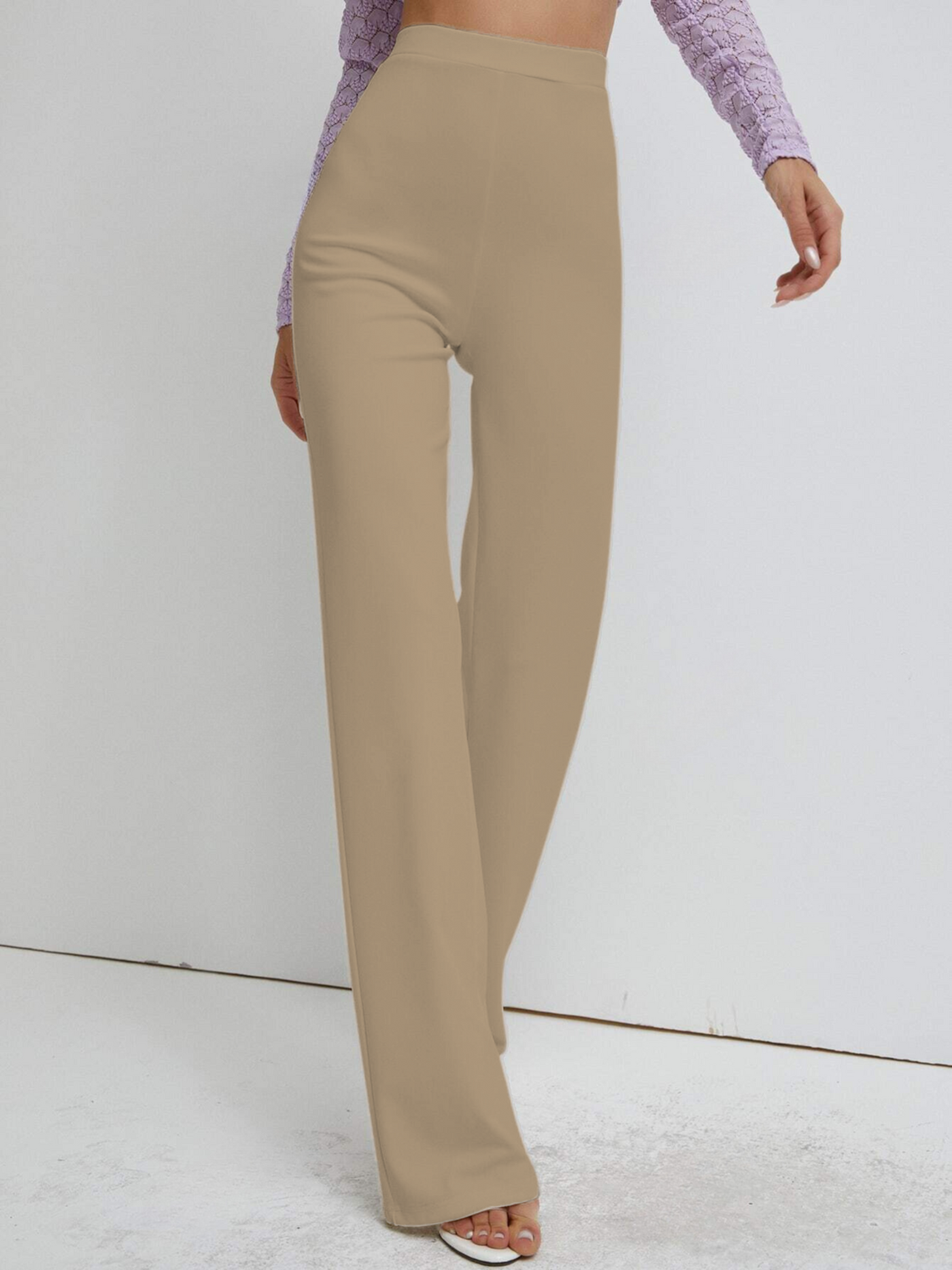 Premium Stretch High Waist Straight Leg Trousers