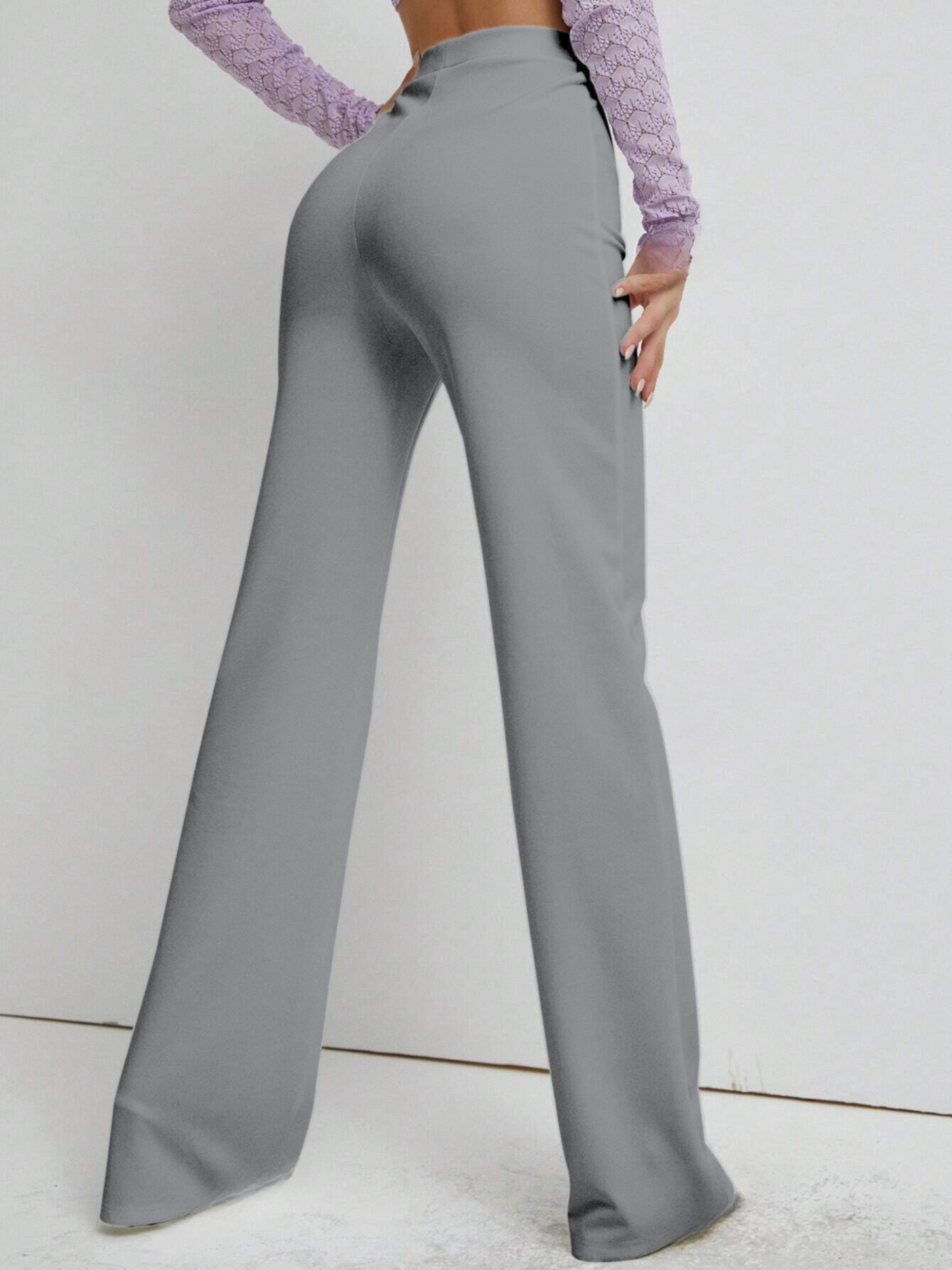 Premium Stretch High Waist Straight Leg Trousers