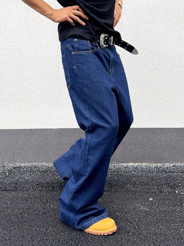 Mid Denim Air Force 1s With Jeans Air Force Blue Baggy Fit Rigid