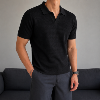 Minimal Texture Polo T-shirt