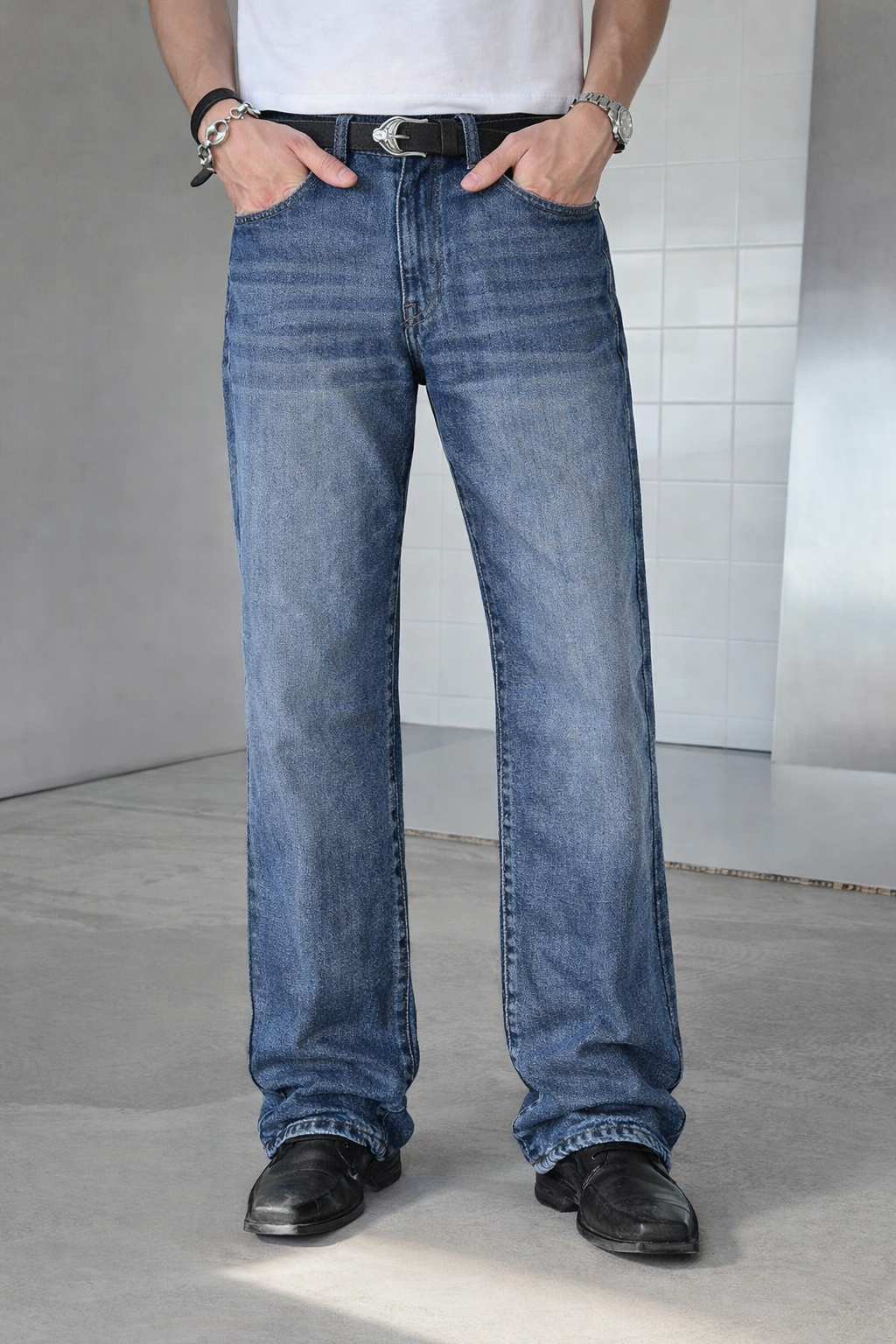 Fiction Blue Straight Fit Jeans