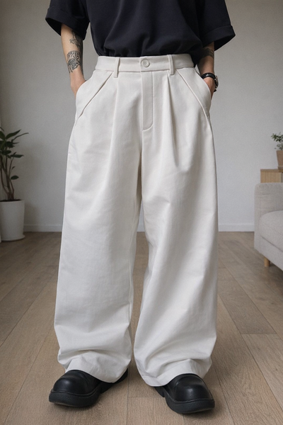 Street Cast Relaxed Wide Trousers