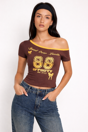 Speed Over Limit Off Shoulder Top