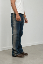 Blue Axis Fade Slim Bootcut Jeans
