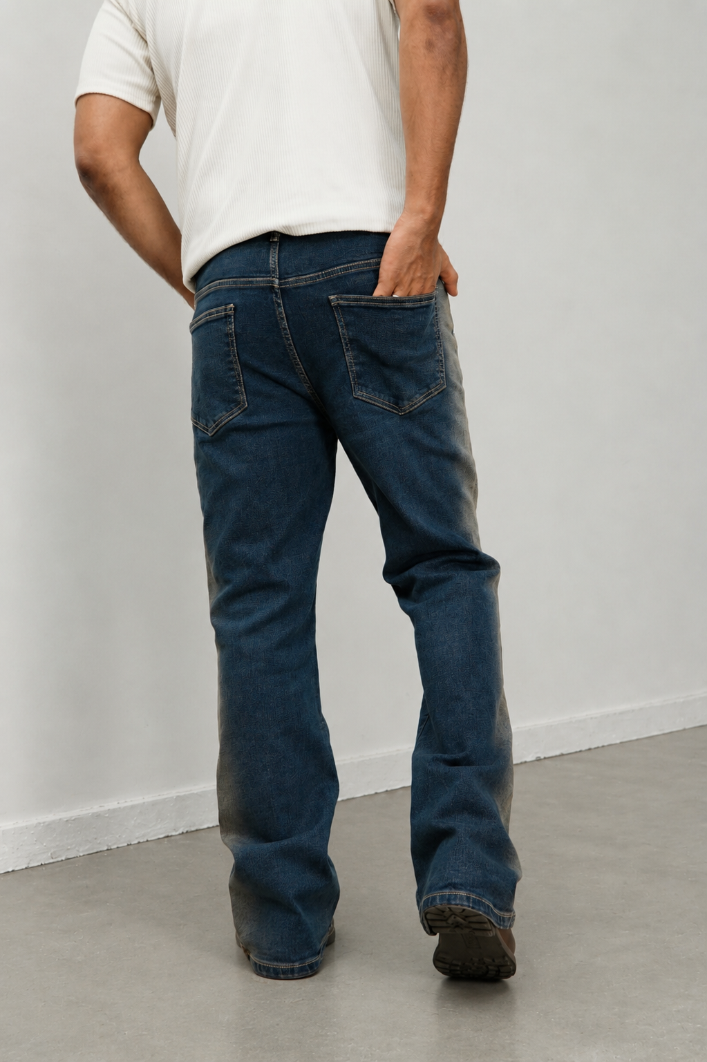 Blue Axis Fade Slim Bootcut Jeans
