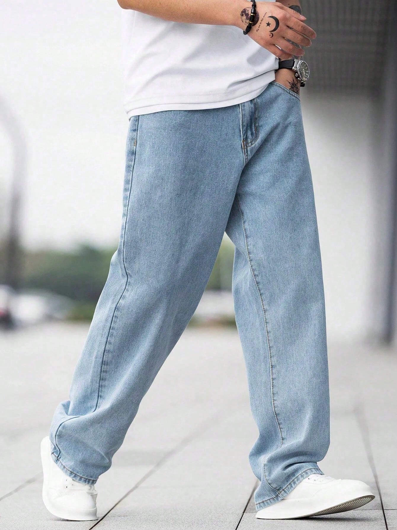 Slate Blue Baggy Fit Rigid jeans